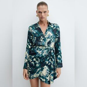 Mango Tie-Dye dress with knot detail NWT